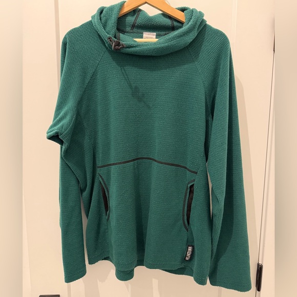 Men's Melanzana Micro Grid Hoodie v1, Large, Green - Picture 1 of 8